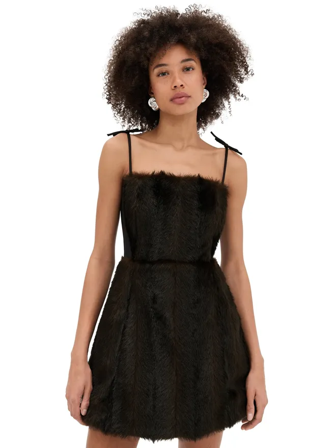 AKNVAS AKNVAS Sigrid フェイクファー ドレス ダークブラウンの商品画像
