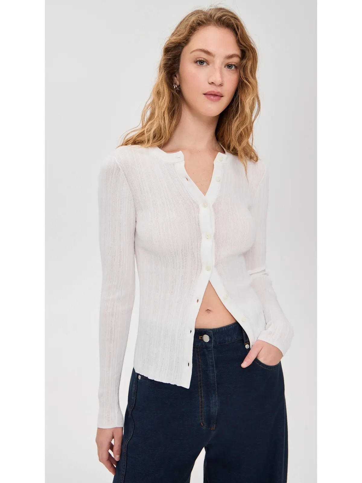 A.L.C. Fisher Cardigan Bright White - 画像2