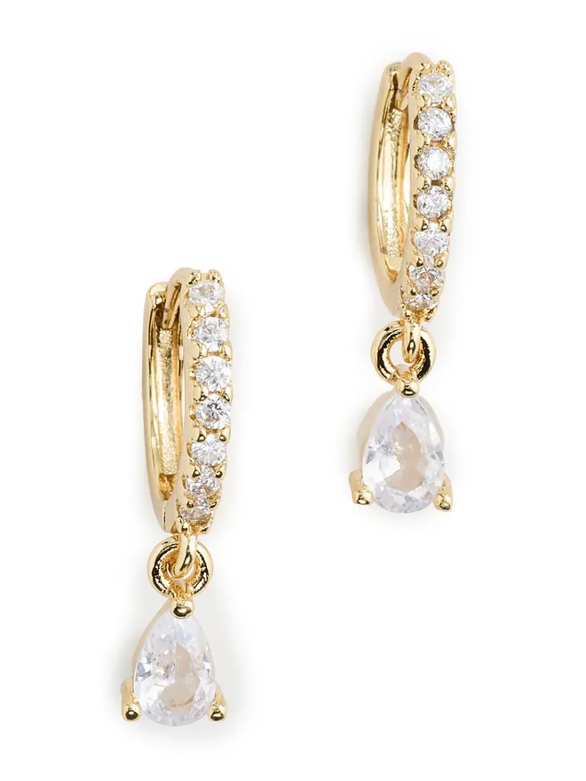 Alexa Leigh Alexa Leigh ティアドロップ パヴェ イヤリング イエローゴールドの商品画像