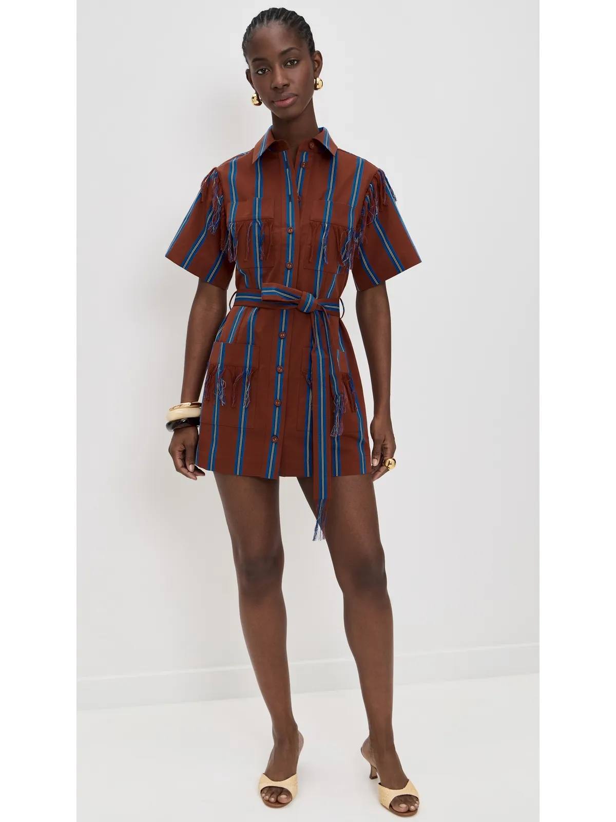 ALÉMAIS Noura Fringe Mini Dress Stripe - 画像5