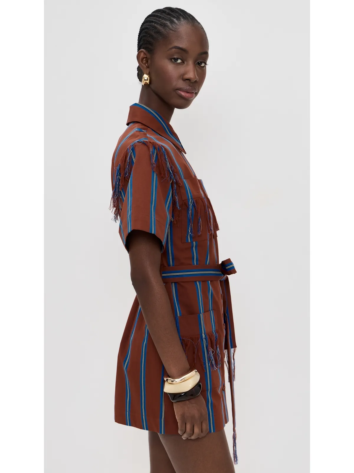 ALÉMAIS Noura Fringe Mini Dress Stripe - 画像4