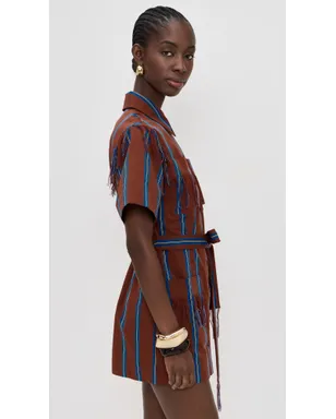 ALÉMAIS Noura Fringe Mini Dress Stripe - サムネイル4
