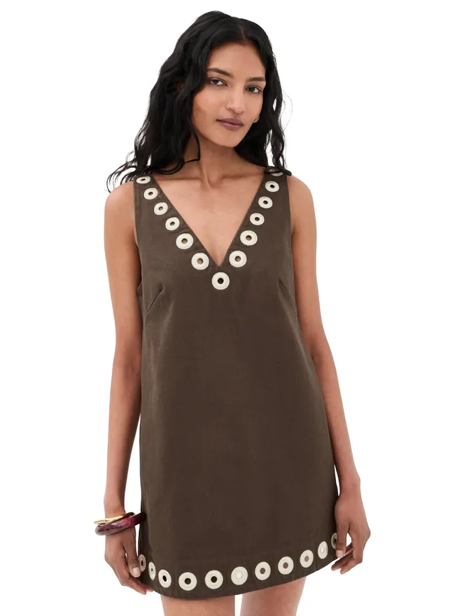 Alemais ALÉMAIS チョコレート色デニムミニドレスの商品画像