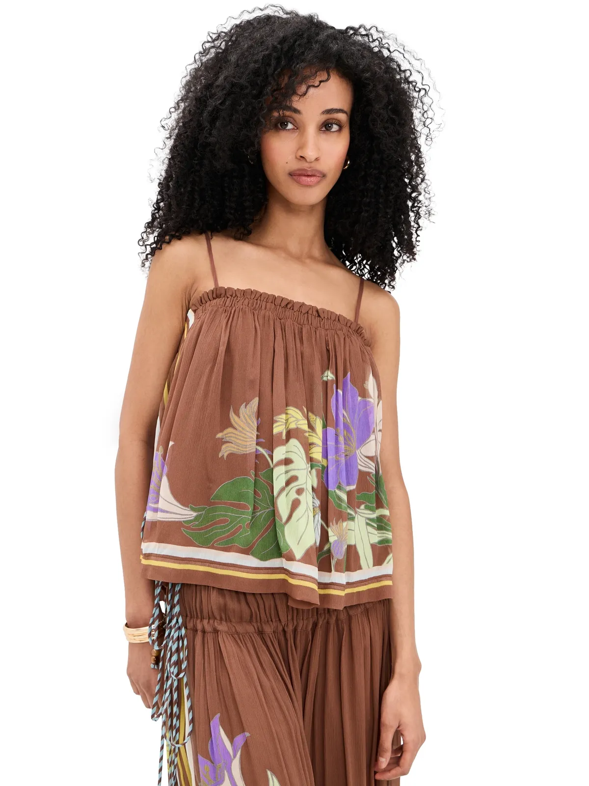 ALÉMAIS Alfie Ruched Top Chocolate - 画像1