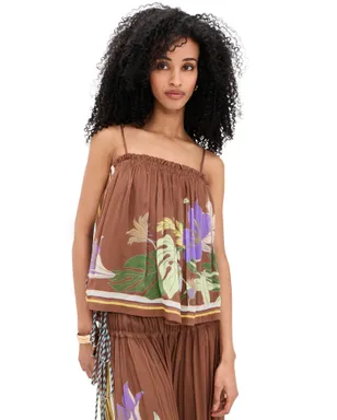 ALÉMAIS Alfie Ruched Top Chocolate - サムネイル1