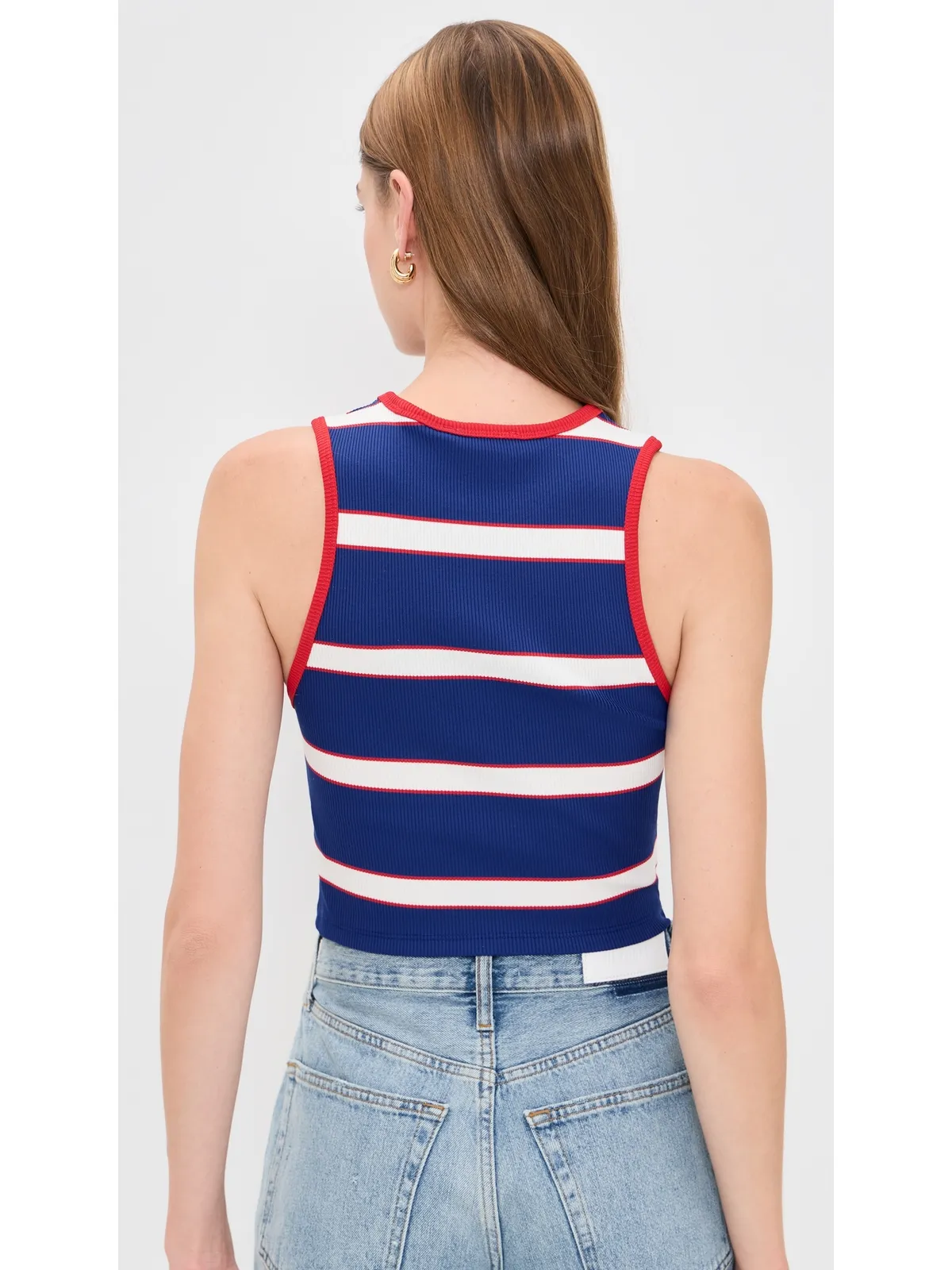 ALICE + OLIVIA Andre Fitted Cropped Tank Glamour Stripe - 画像3