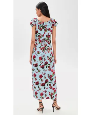 ALICE + OLIVIA ターラ 半袖フリル付き 深いVネック スリップドレス - サムネイル3