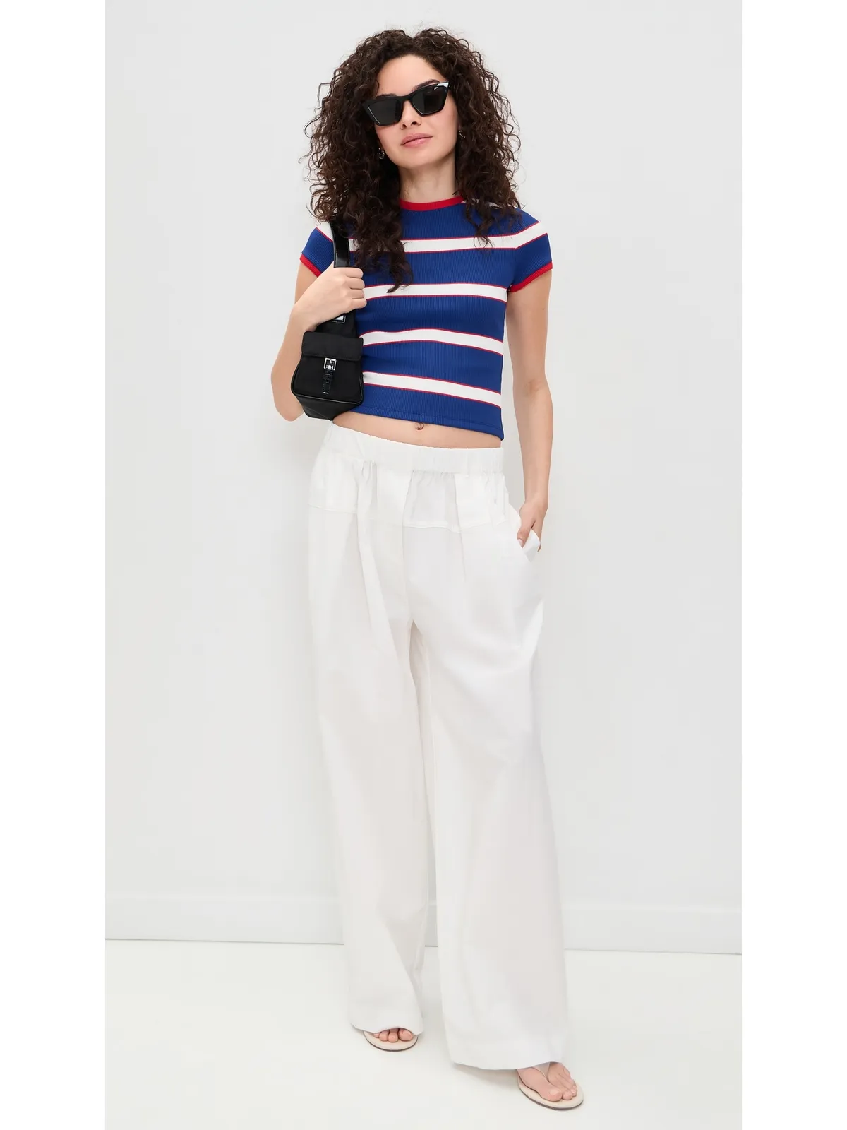 ALICE + OLIVIA オニー ベビー リンガーTシャツ グラマー・ストライプ Twilight Blue - 画像5