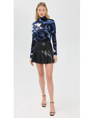 ALICE + OLIVIA Carter ヴィーガンレザー ストレッチ プリーツ スカート - サムネイル5