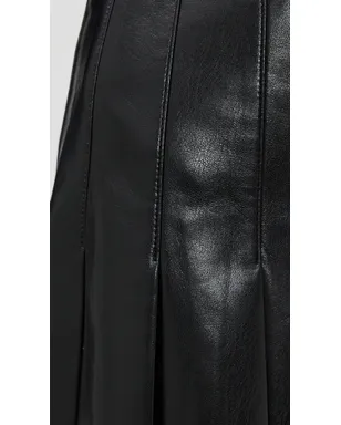 ALICE + OLIVIA Carter ヴィーガンレザー ストレッチ プリーツ スカート - サムネイル6