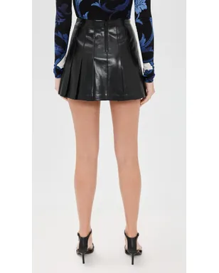 ALICE + OLIVIA Carter ヴィーガンレザー ストレッチ プリーツ スカート - サムネイル3