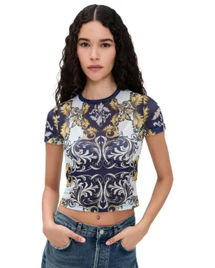 ALICE + OLIVIA テス メッシュTシャツ アンティークスクロール柄 - サムネイル1