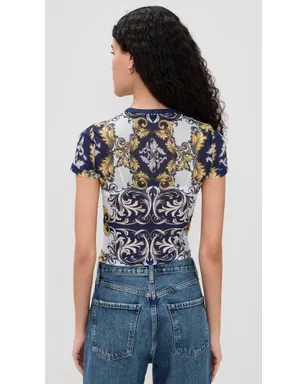 ALICE + OLIVIA テス メッシュTシャツ アンティークスクロール柄 - サムネイル3