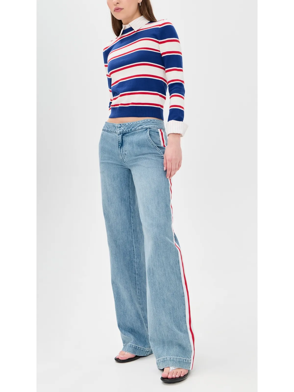 ALICE + OLIVIA Xander ローライズ レーシングストライプ ジーンズ - 画像5