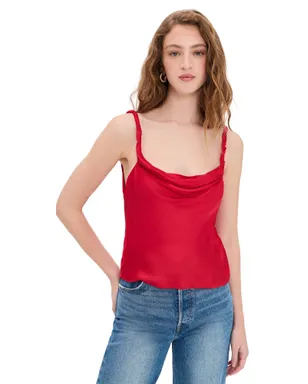 ALICE + OLIVIA モニーク ツイストストラップ カウルネック タンク - サムネイル1