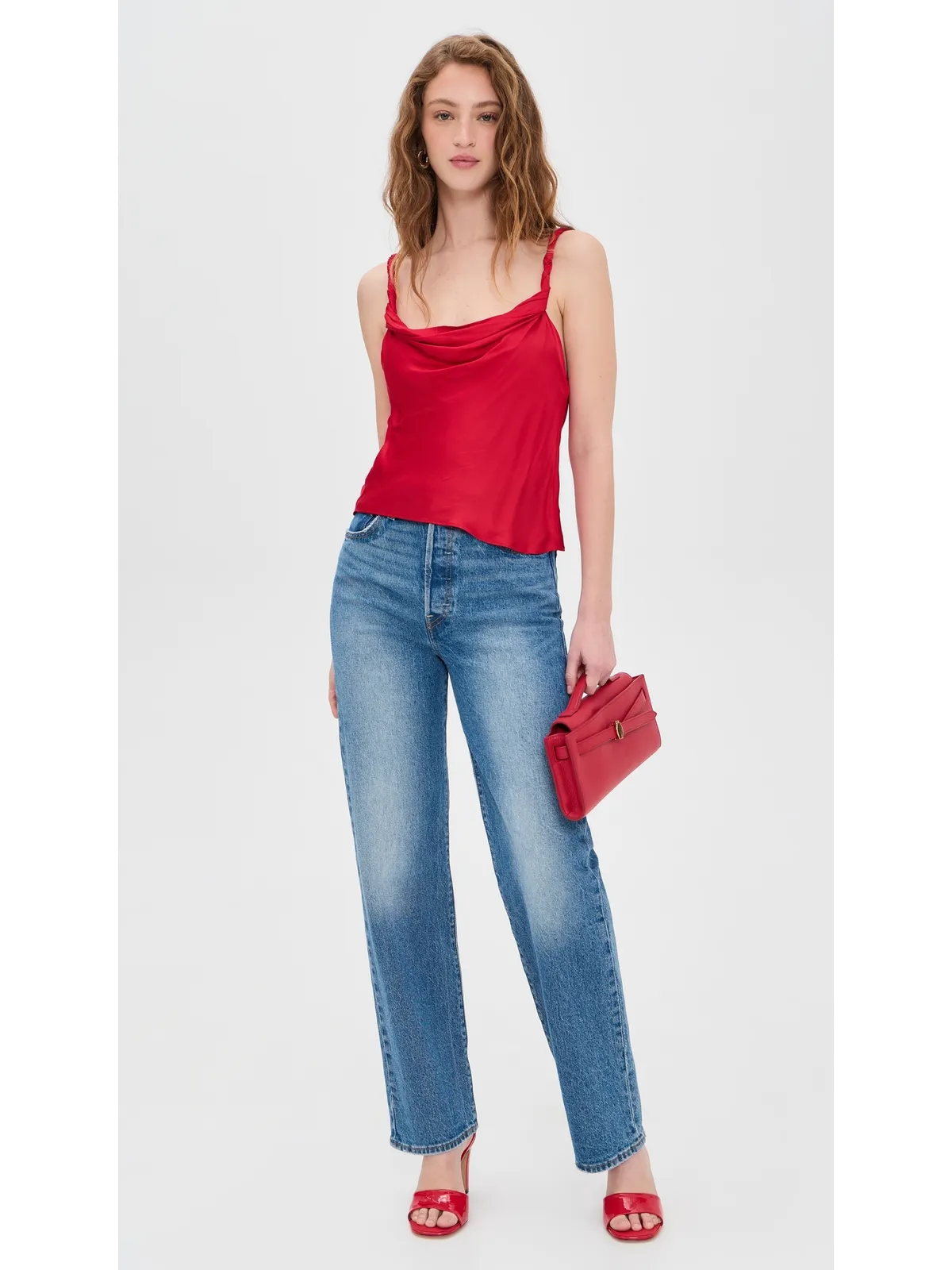 ALICE + OLIVIA モニーク ツイストストラップ カウルネック タンク - 画像5