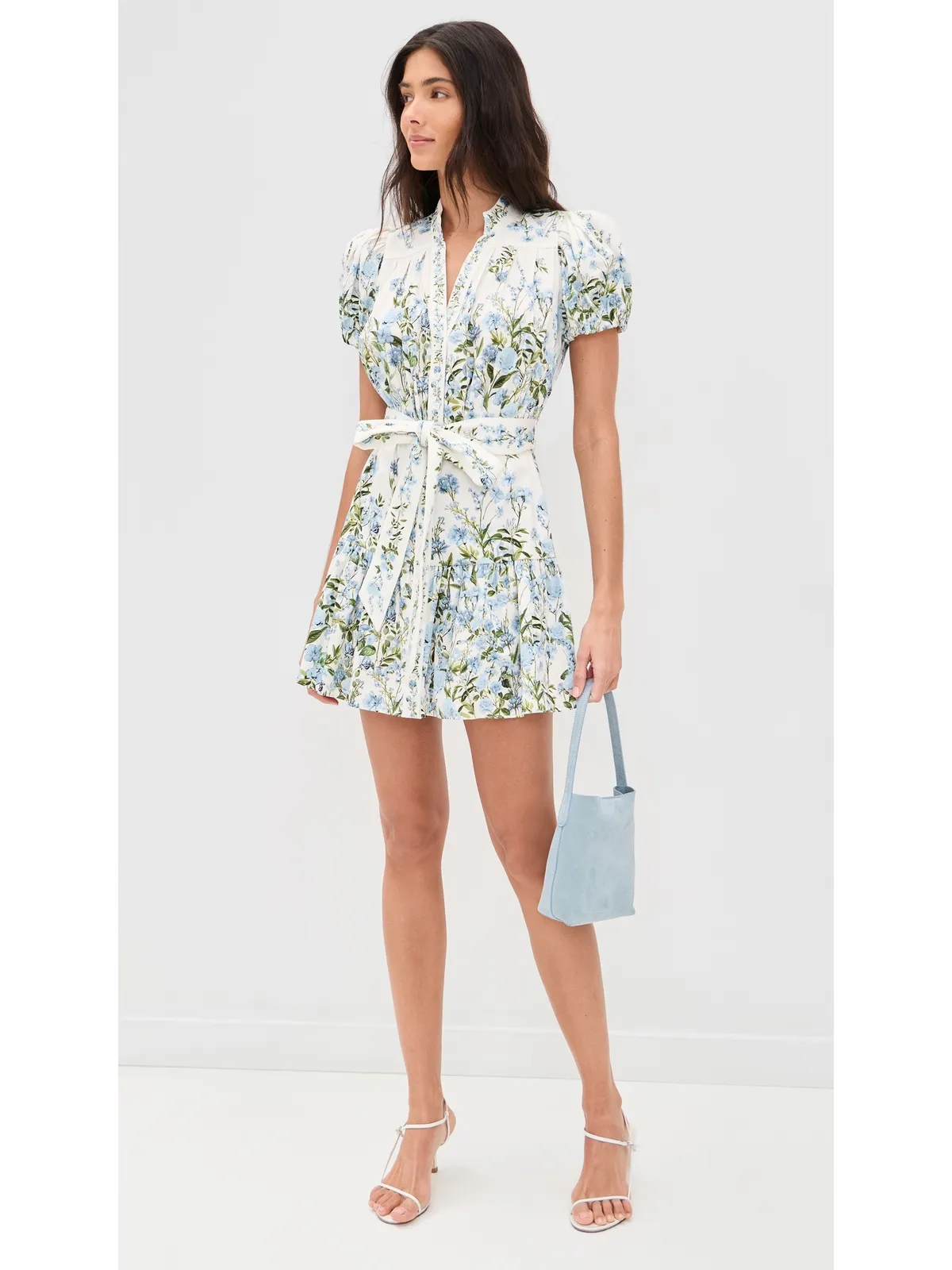ALICE + OLIVIA Cora 半袖ティアードミニシャツドレス - 画像5