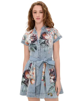 ALICE + OLIVIA ルーシー ミニ デニム シャツドレス - サムネイル1