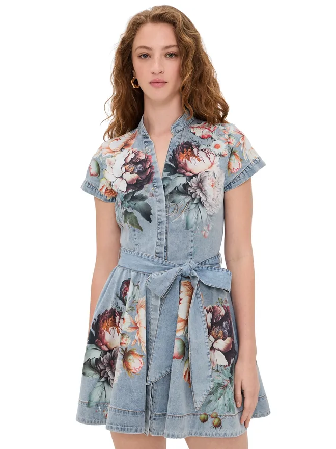 Alice + Olivia ALICE + OLIVIA ルーシー ミニ デニム シャツドレスの商品画像
