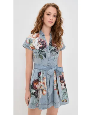 ALICE + OLIVIA ルーシー ミニ デニム シャツドレス - サムネイル2