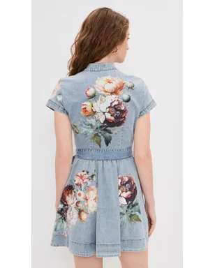 ALICE + OLIVIA ルーシー ミニ デニム シャツドレス - サムネイル3