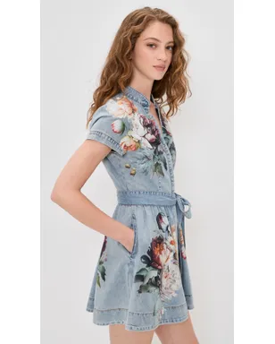 ALICE + OLIVIA ルーシー ミニ デニム シャツドレス - サムネイル4