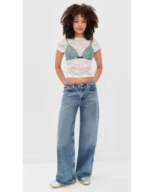 ALICE + OLIVIA Tess Lace Tee Off White - サムネイル5