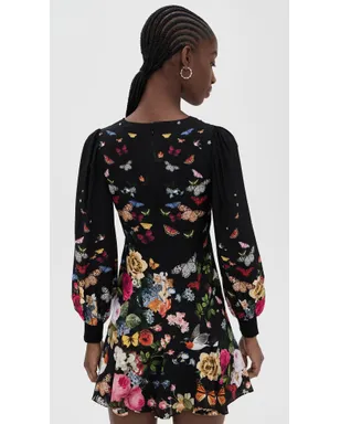 ALICE + OLIVIA イレーヌ ミニドレス ソーラー・ストレングス ブラック - サムネイル3