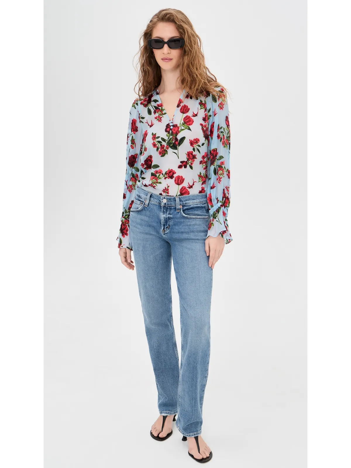 ALICE + OLIVIA Moranne ブラウス ラッフルスリーブ トップス - 画像5