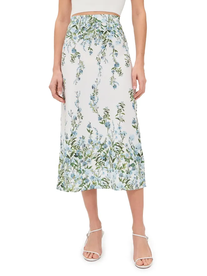 Alice + Olivia ALICE + OLIVIA Maeve ミディ・スリップスカート フレッシュエア カロライナブルーの商品画像