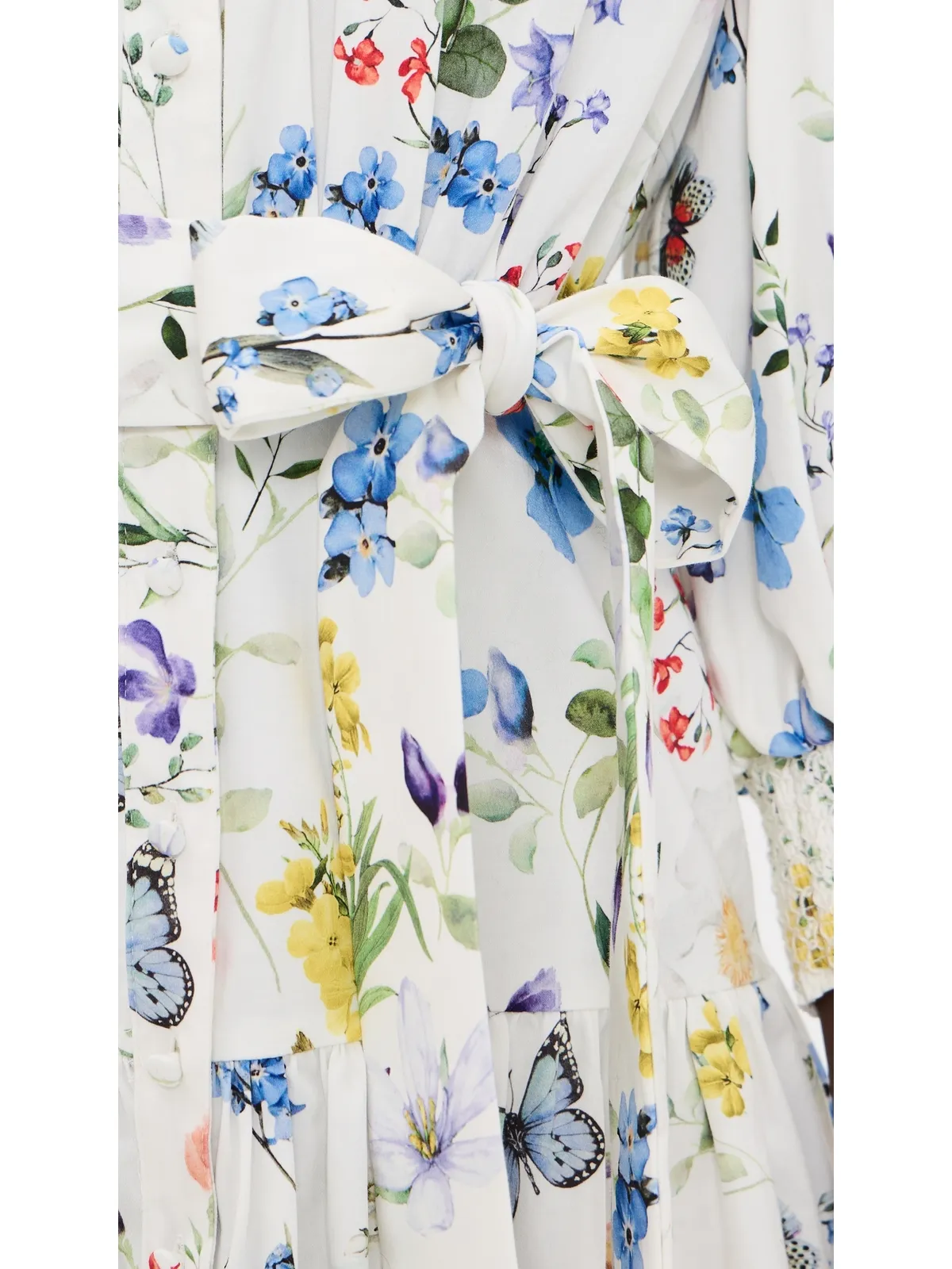 ALICE + OLIVIA コラ ティアード ミニ シャツドレス Twisting Vines Off White - 画像6