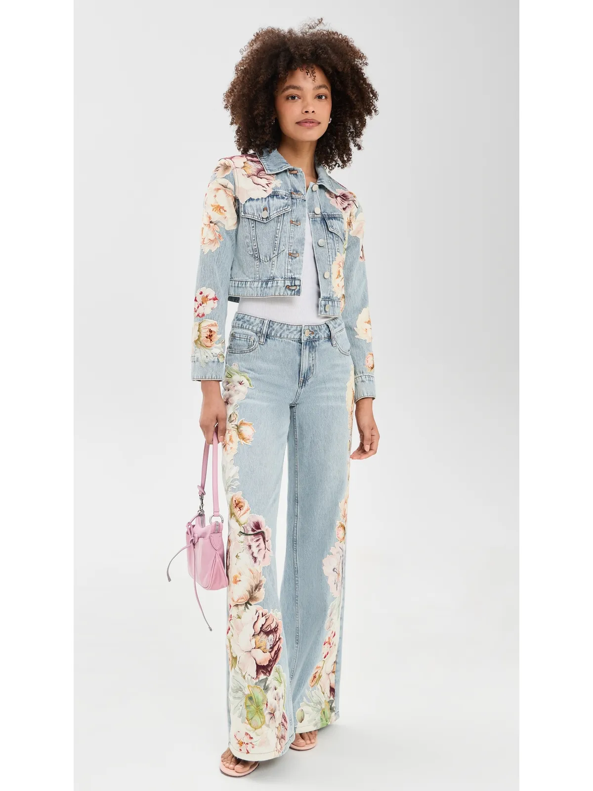 ALICE + OLIVIA Chloe アップリケ デニムジャケット Sierra Vintage Multi - 画像5
