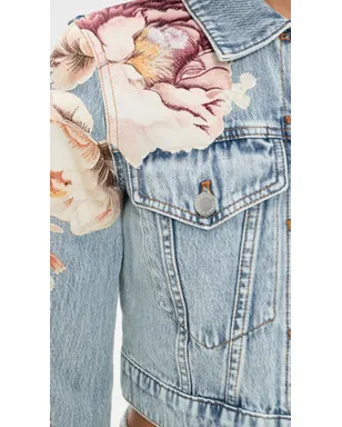 ALICE + OLIVIA Chloe アップリケ デニムジャケット Sierra Vintage Multi - サムネイル6