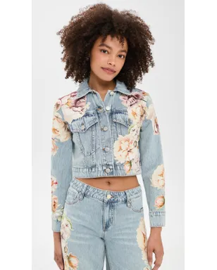 ALICE + OLIVIA Chloe アップリケ デニムジャケット Sierra Vintage Multi - サムネイル2