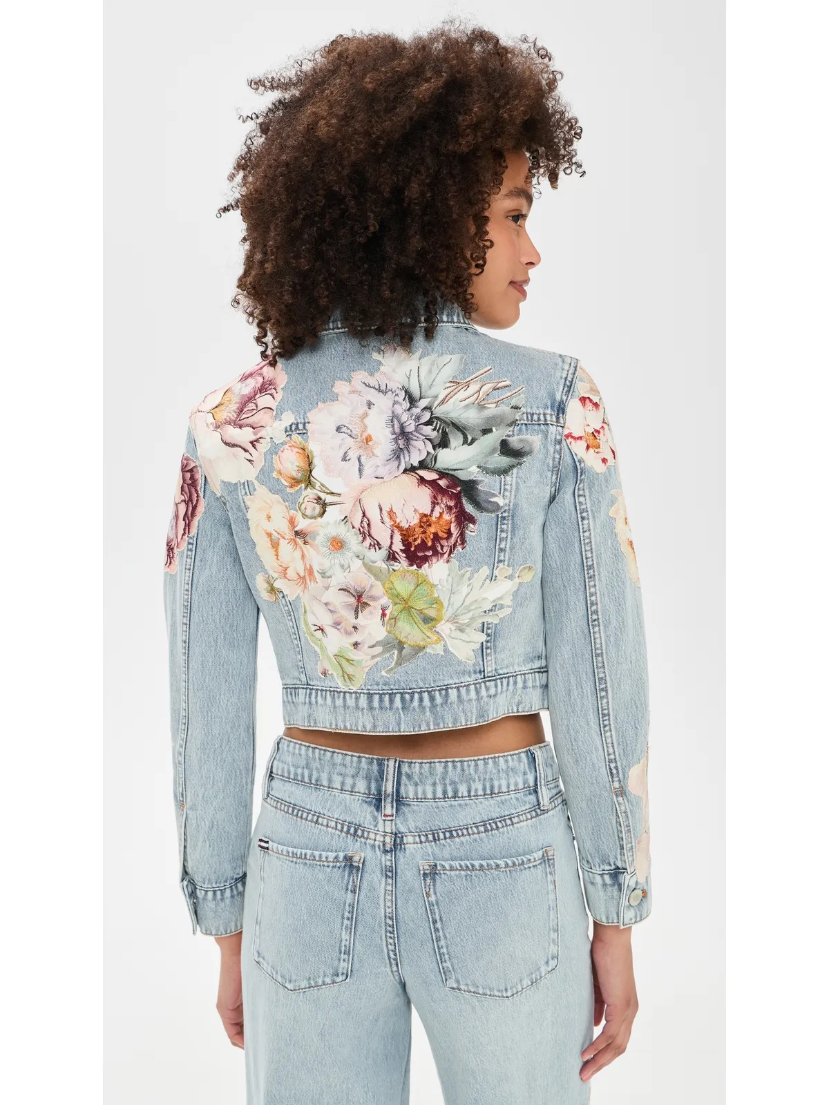 ALICE + OLIVIA Chloe アップリケ デニムジャケット Sierra Vintage Multi - 画像3