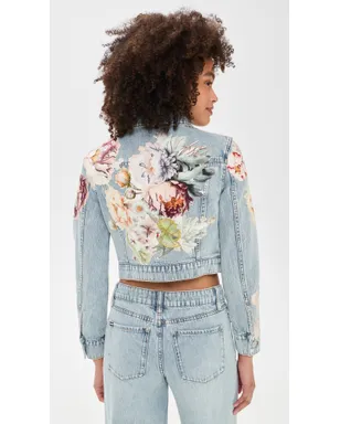 ALICE + OLIVIA Chloe アップリケ デニムジャケット Sierra Vintage Multi - サムネイル3