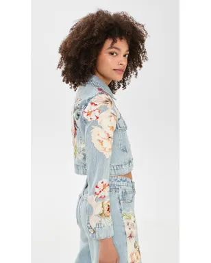ALICE + OLIVIA Chloe アップリケ デニムジャケット Sierra Vintage Multi - サムネイル4