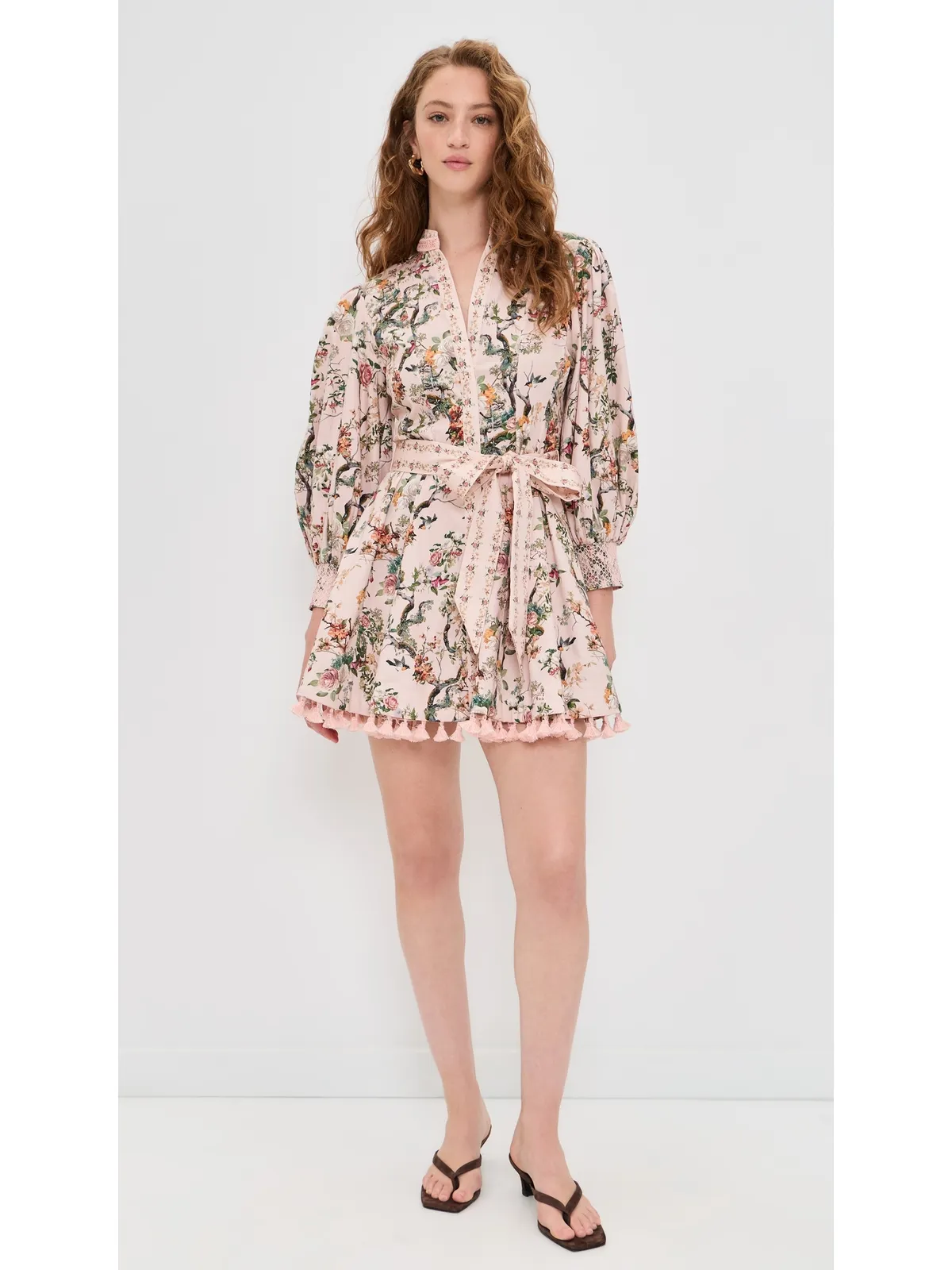 ALICE + OLIVIA Lucyミニシャツドレス Sunset Grove English Rose - 画像5