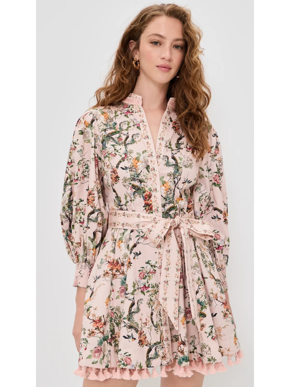 ALICE + OLIVIA Lucyミニシャツドレス Sunset Grove English Rose - 画像2