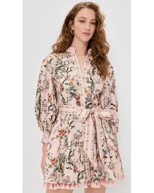 ALICE + OLIVIA Lucyミニシャツドレス Sunset Grove English Rose - サムネイル2