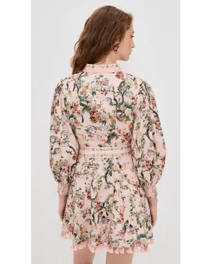 ALICE + OLIVIA Lucyミニシャツドレス Sunset Grove English Rose - サムネイル3