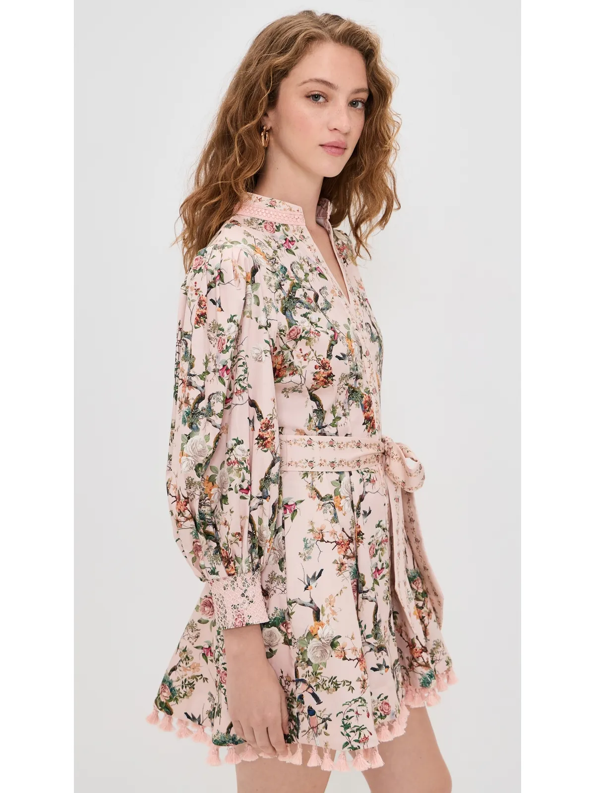ALICE + OLIVIA Lucyミニシャツドレス Sunset Grove English Rose - 画像4