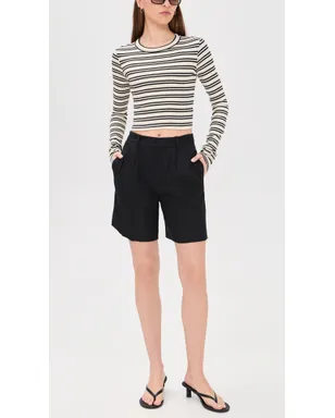 ALICE + OLIVIA Conry リラックス ロングプリーツ バミューダショーツ ブラック - サムネイル5