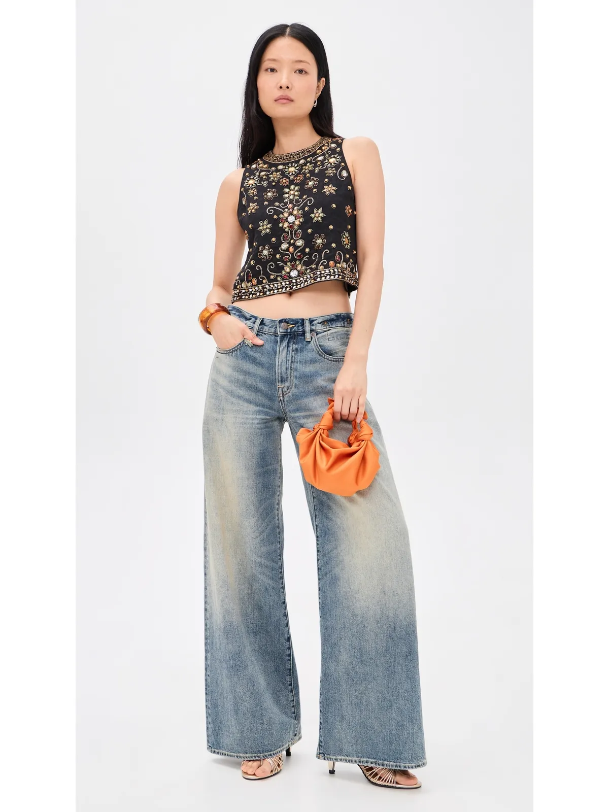ALICE + OLIVIA アマル エンベリッシュド ボクシー タンクトップ - 画像5