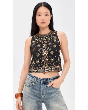 ALICE + OLIVIA アマル エンベリッシュド ボクシー タンクトップ - サムネイル2