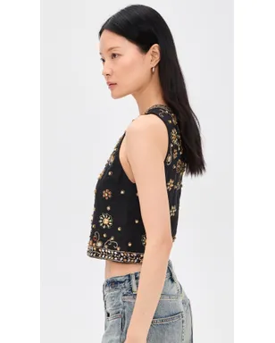 ALICE + OLIVIA アマル エンベリッシュド ボクシー タンクトップ - サムネイル4