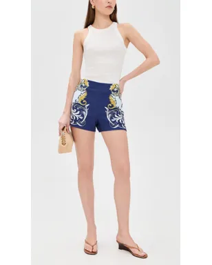 ALICE + OLIVIA ヘラ バックジップショーツ アンティークスクロール柄 - サムネイル5