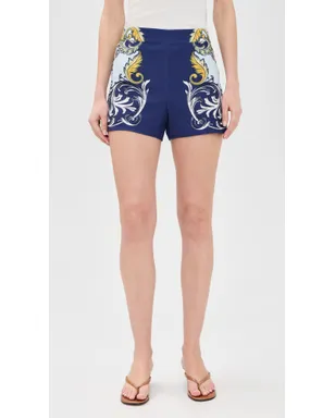 ALICE + OLIVIA ヘラ バックジップショーツ アンティークスクロール柄 - サムネイル2