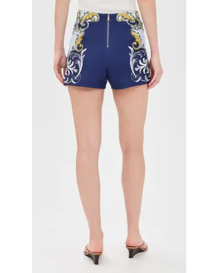 ALICE + OLIVIA ヘラ バックジップショーツ アンティークスクロール柄 - サムネイル3