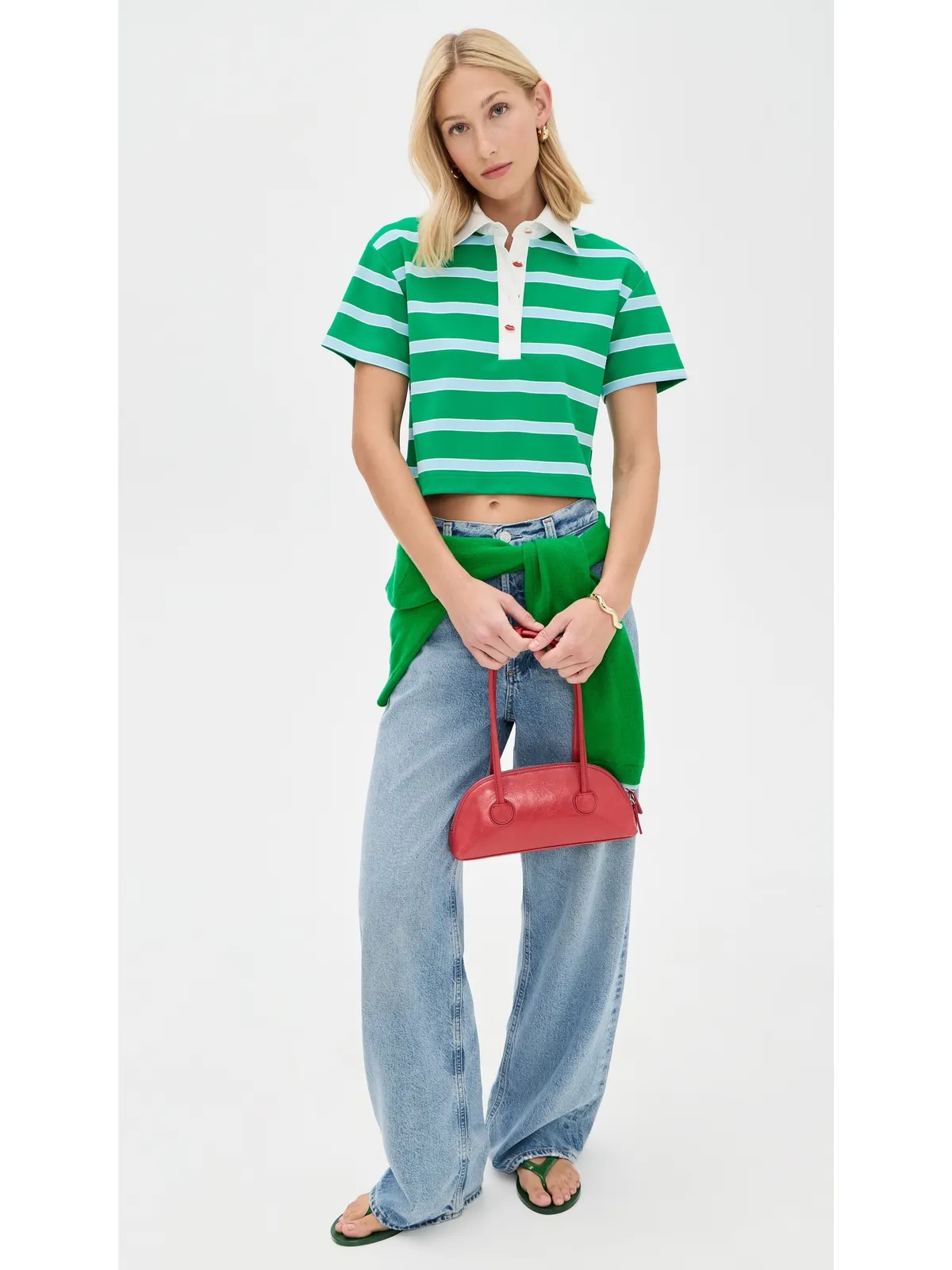 ALICE + OLIVIA Lyle 半袖ラグビーポロトップ - 画像5